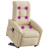 vidaXL Fauteuil inclinable de massage Cr&egrave;me Tissu