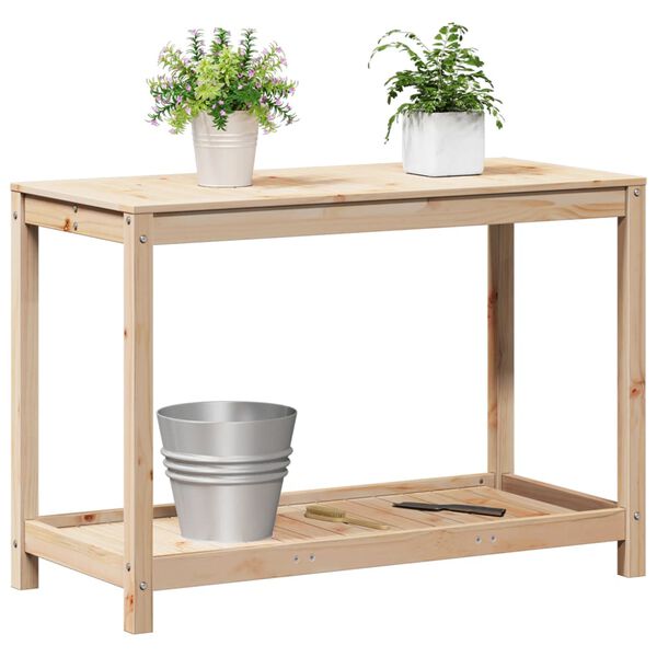 vidaXL Table de rempotage avec étagère 108x50x75 cm bois massif de pin