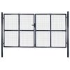 vidaXL Portail de jardin grillag&eacute; en acier galvanis&eacute; 300 x 175 cm gris