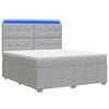 vidaXL Lit boxspring LED avec matelas Gris clair 180 x 200 cm Tissu