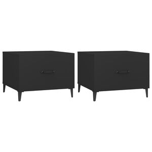 vidaXL Tables basses avec pieds en m&eacute;tal 2 pcs Noir 50x50x40 cm