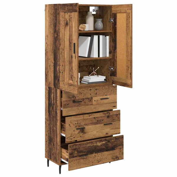 vidaXL Haut Armoire avec tiroir 2 pcs Bois ancien Bois d'ing&eacute;nierie