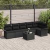 vidaXL Ensemble de canapé de jardin avec coussin 7 pcs Noir Poly rotin