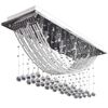 Plafonnier avec perles en verre cristal &Eacute;tincelant Blanc 8 x G9 29 cm