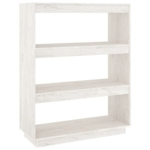 vidaXL Biblioth&egrave;que/S&eacute;parateur de pi&egrave;ce Blanc 80x35x103 cm Bois de pin