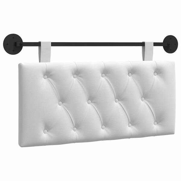 vidaXL T&ecirc;te de lit suspendue Montage mural Blanc 100 x 55 x 7 cm tissu