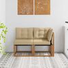 vidaXL Canap&eacute; d&rsquo;ext&eacute;rieur milieu et coin avec coussin 2 Pi&egrave;ce Naturel