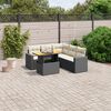 vidaXL Salon de jardin 6 pcs avec coussins noir r&eacute;sine tress&eacute;e