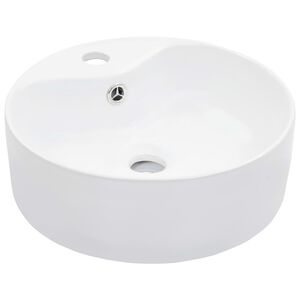 vidaXL Lavabo avec trop-plein 36x13 cm C&eacute;ramique Blanc