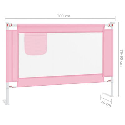 vidaXL Barrière de sécurité de lit d'enfant Rose 100x25 cm Tissu