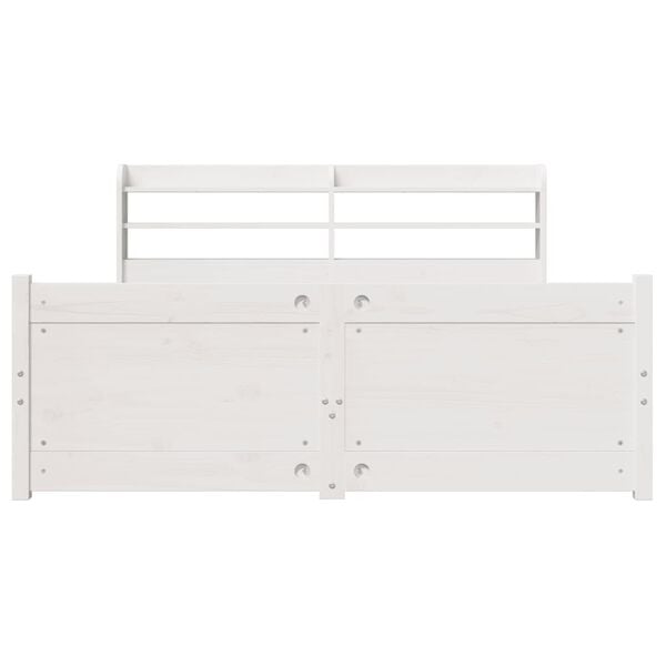 vidaXL Cadre de lit et t&ecirc;te de lit sans matelas blanc 135x190 cm