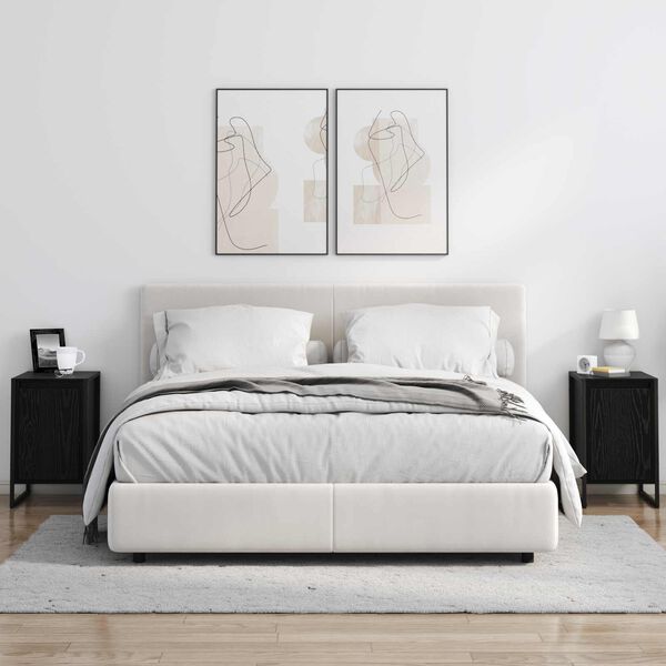 vidaXL Table de chevet Ch&ecirc;ne noir 39,5 x 30 x 50 cm Bois d'ing&eacute;nierie