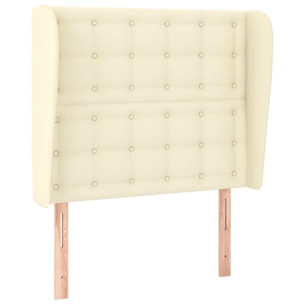 vidaXL T&ecirc;te de lit avec oreilles Cr&egrave;me 83x23x118/128 cm Similicuir