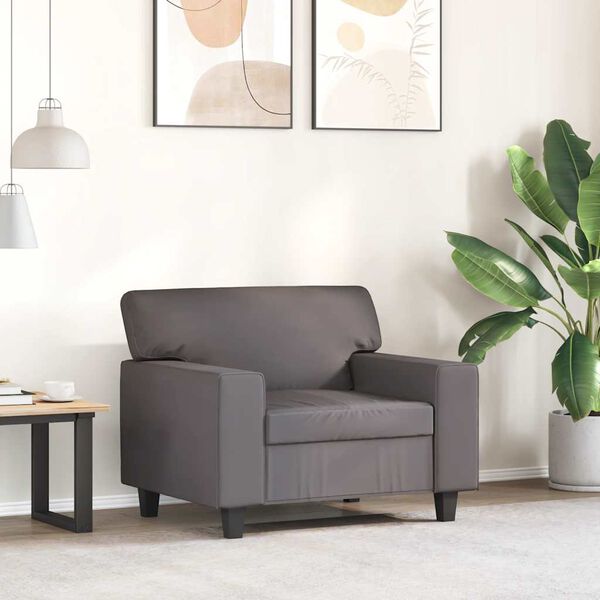 vidaXL Fauteuil Gris 60 cm Similicuir