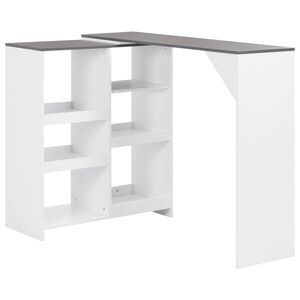 vidaXL Table de bar avec tablette amovible Blanc 138x39x110 cm