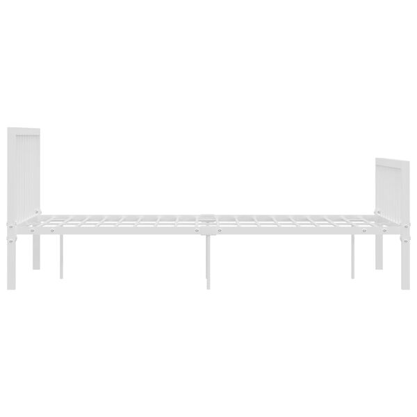 vidaXL Cadre de lit sans matelas blanc m&eacute;tal 140x200 cm