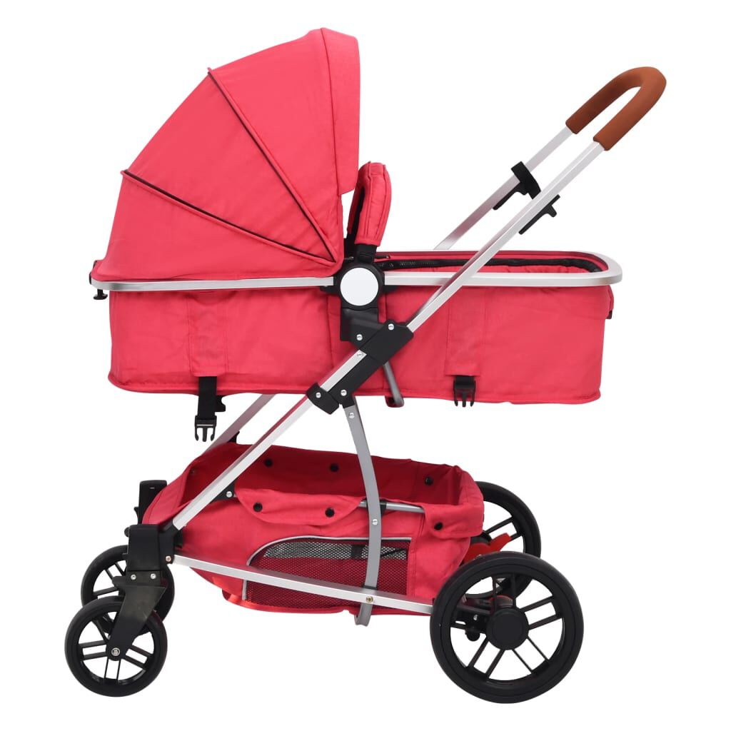 vidaXL Poussette pour b b 3 en 1 Rouge Aluminium vidaXL