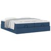 VidaXL Cadre de lit ottoman avec matelas bleu 160x200 cm tissu