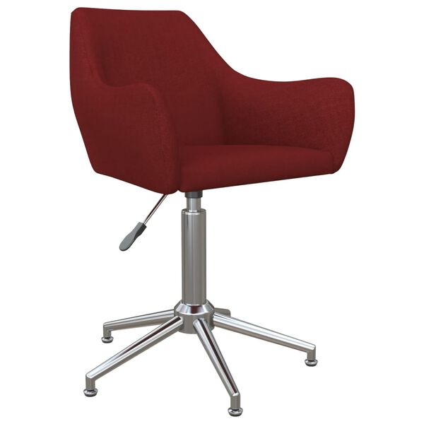 vidaXL Chaise pivotante de bureau Rouge bordeaux Tissu