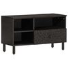 vidaXL Meuble TV noir 80x33x46 cm bois massif de manguier