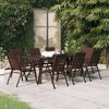 vidaXL Ensemble à manger de jardin 9 pcs Marron et noir