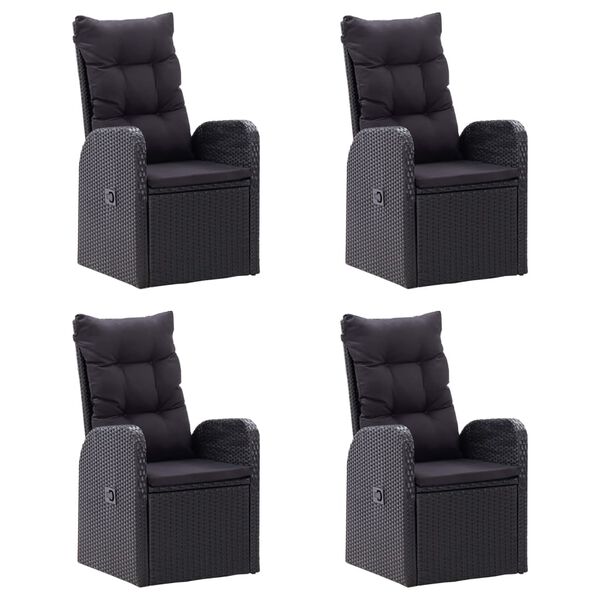 vidaXL Ensemble &agrave; manger de jardin 7 pcs Noir