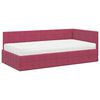 vidaXL Cadre de lit d'angle avec matelas 2 pcs Vert Velours