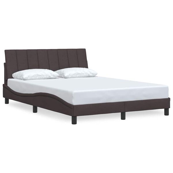 vidaXL Cadre de lit sans matelas Hanko marron fonc&eacute; 120x200 cm tissu
