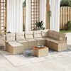 vidaXL Ensemble de canap&eacute; de jardin 9 pcs Beige Poly rotin