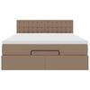 vidaXL Lit ottoman avec matelas & LED Cappuccino 140x200cm similicuir