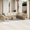 vidaXL Salon de jardin avec coussins 12 pcs beige r&eacute;sine tress&eacute;e