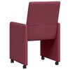 vidaXL Chaises de Salle &agrave; Manger avec Roues 2 pcs Bordeaux tissu
