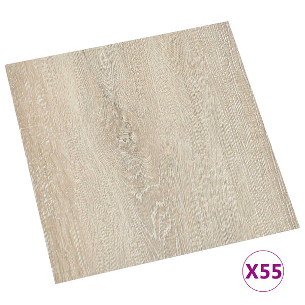 vidaXL Planches de sol 55 pcs Beige 5,11 m&sup2; PVC
