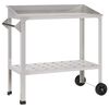 vidaXL Table de rempotage avec roues 96 x 50 x 89 cm Acier inoxydable