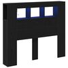 vidaXL Tête de lit LED avec étagère Chêne noir 120 x 18,5 x 103,5 cm