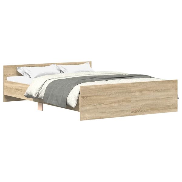 vidaXL Cadre de lit sans matelas ch&ecirc;ne sonoma 120x200 cm