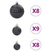 vidaXL Boules de No&euml;l 100 pcs noir &Oslash;3/4/6 cm