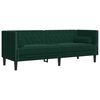 vidaXL Ensemble de canap&eacute; Chesterfield et traversins 3 pcs vert fonc&eacute;