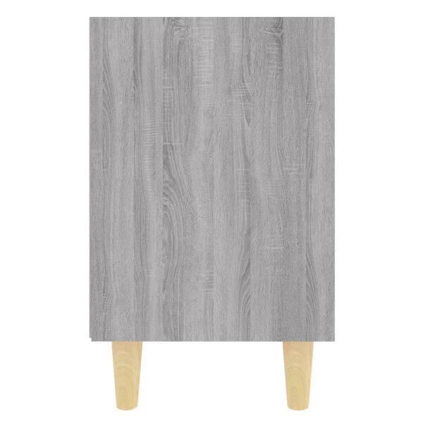vidaXL Table de chevet avec pieds en bois Sonoma gris 40x30x50 cm