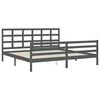 vidaXL Cadre de lit sans matelas gris 200x200 cm bois massif