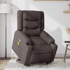 vidaXL Fauteuil inclinable de massage Marron fonc&eacute; Tissu