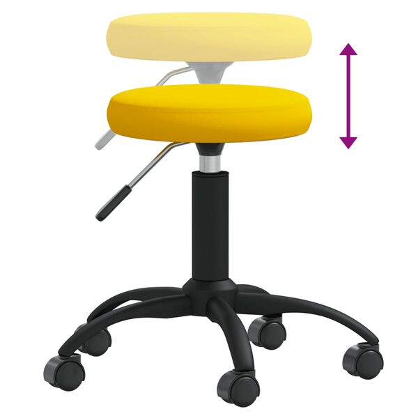 vidaXL Tabouret de massage Velours Jaune moutarde