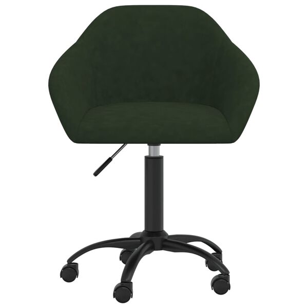vidaXL Chaises pivotantes &agrave; manger lot de 4 vert fonc&eacute; velours