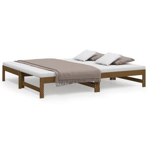 vidaXL Lit coulissant sans matelas marron miel 2x(90x190) cm