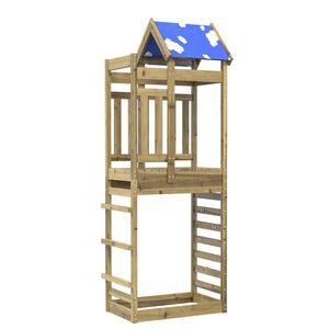 vidaXL Tour de jeu Marron 85 x 52,5 x 239 cm Bois solide impr&eacute;gn&eacute;