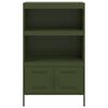 vidaXL Buffet haut vert olive 68x39x113 cm acier