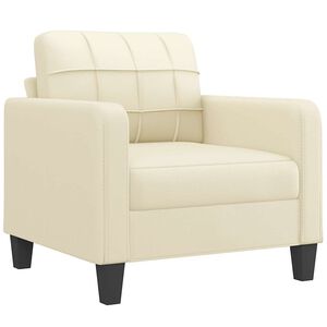 vidaXL Fauteuil Cr&egrave;me 60 cm Similicuir