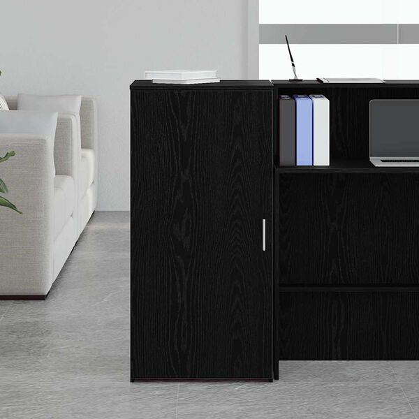 vidaXL Armoire de rangement Noir 50x45x103,5 cm Bois d'ing&eacute;nierie