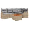 vidaXL Ensemble de canapé de jardin avec coussin 6 pcs Beige polyrotin