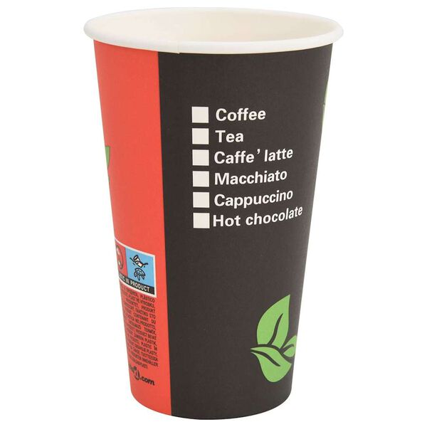 vidaXL Tasses &agrave; caf&eacute; en papier 1000 pcs 16oz 400ml rouge et noir